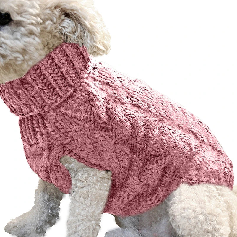 Puppy Dog Sweaters for Small Medium Dogs Cats Clothes Winter Warm Pet Turtleneck Chihuahua Vest Soft Yorkie Coat Teddy Jacket